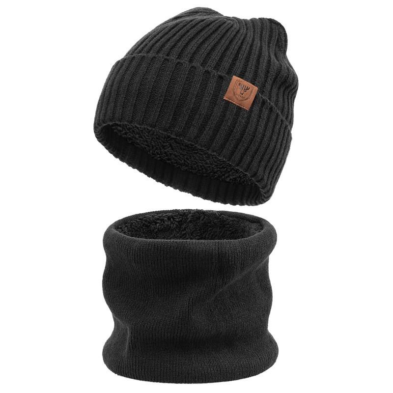Unisex Winter Warm Knit Set Hat Scarf Gloves 3-Piece Acrylic Fleece-Lined Cold Weather Accessory Men Women