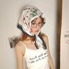 Spotted Dog Silk Satin Turban Breathable Bandana Head Scarf Square Headband  Women's Accessory