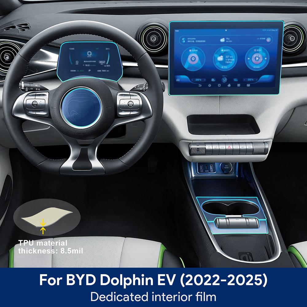 Für BYD Dolphin Innenraumschutz Armaturenbrett Multimedia GPS-Navigation Transparente Kratzfeste Folie Modifikation