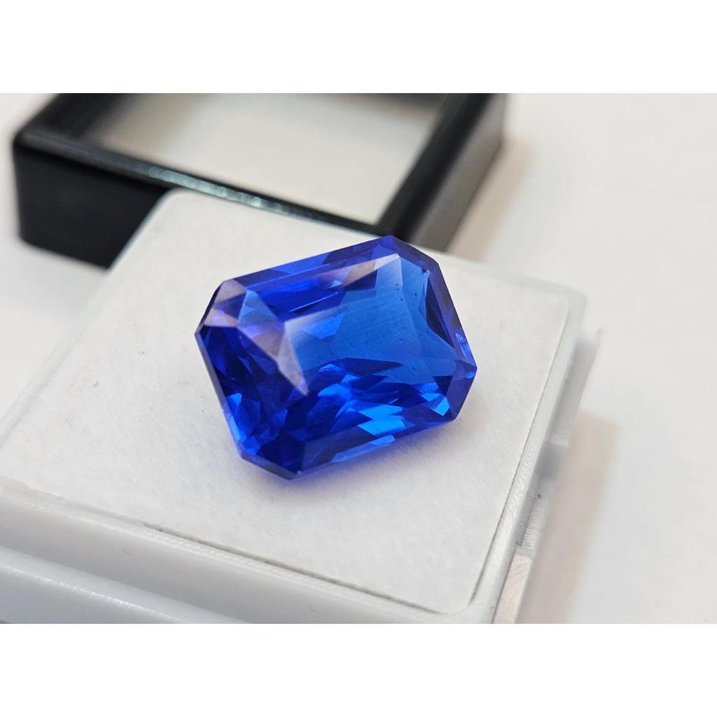 Certified Blue Sapphire Emerald Cut 10-11 Ct Flawless Loose Gemstone