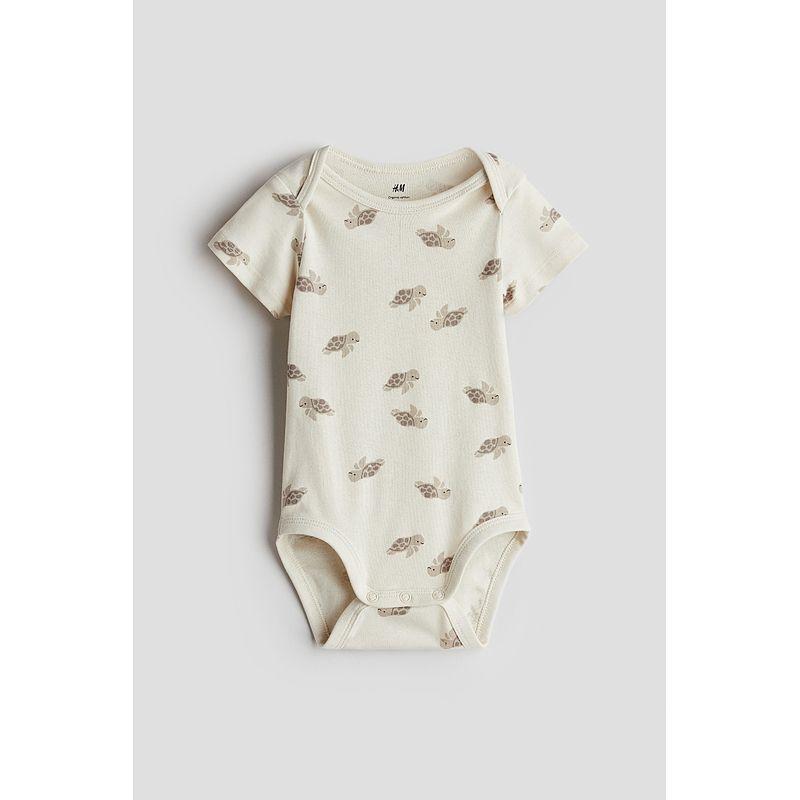 

Детская одежда HM Комбинезоны для малышек 25 Осенний тонкий детский новый принт Короткий рукав Воротник-конверт Ромпер 1265831