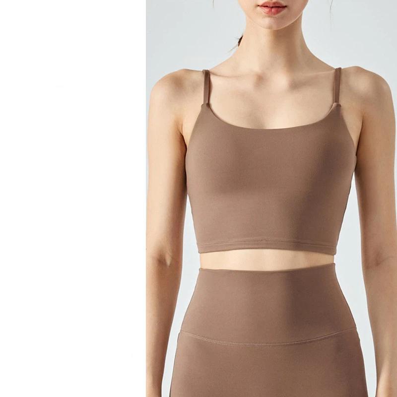 Summer New Yoga Vest Women Seamless Sports Bra Vest Style Square Collar Suspender Fitness Sports Bra