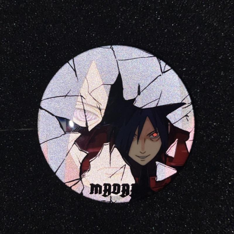 Naruto Anime Reflective Badge Custom Kakashi Itachi Obito Uchiha Madara Minato Cosplay Accessories Broken Style Pin Collectible