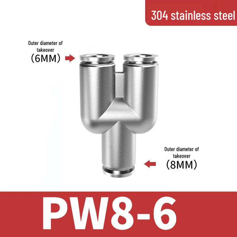 304 Stainless Steel Pneumatic Quick Connectors: High-Pressure Resistant Straight Reducer and Quick Connect Tee