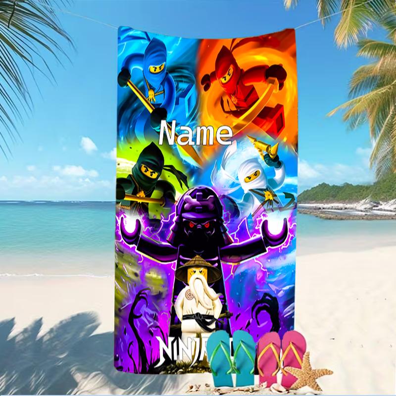 Customizable personalized beach towels Lego Ninjago themed designs.Suitable for the beach, yoga, sports;ideal as beach accessories