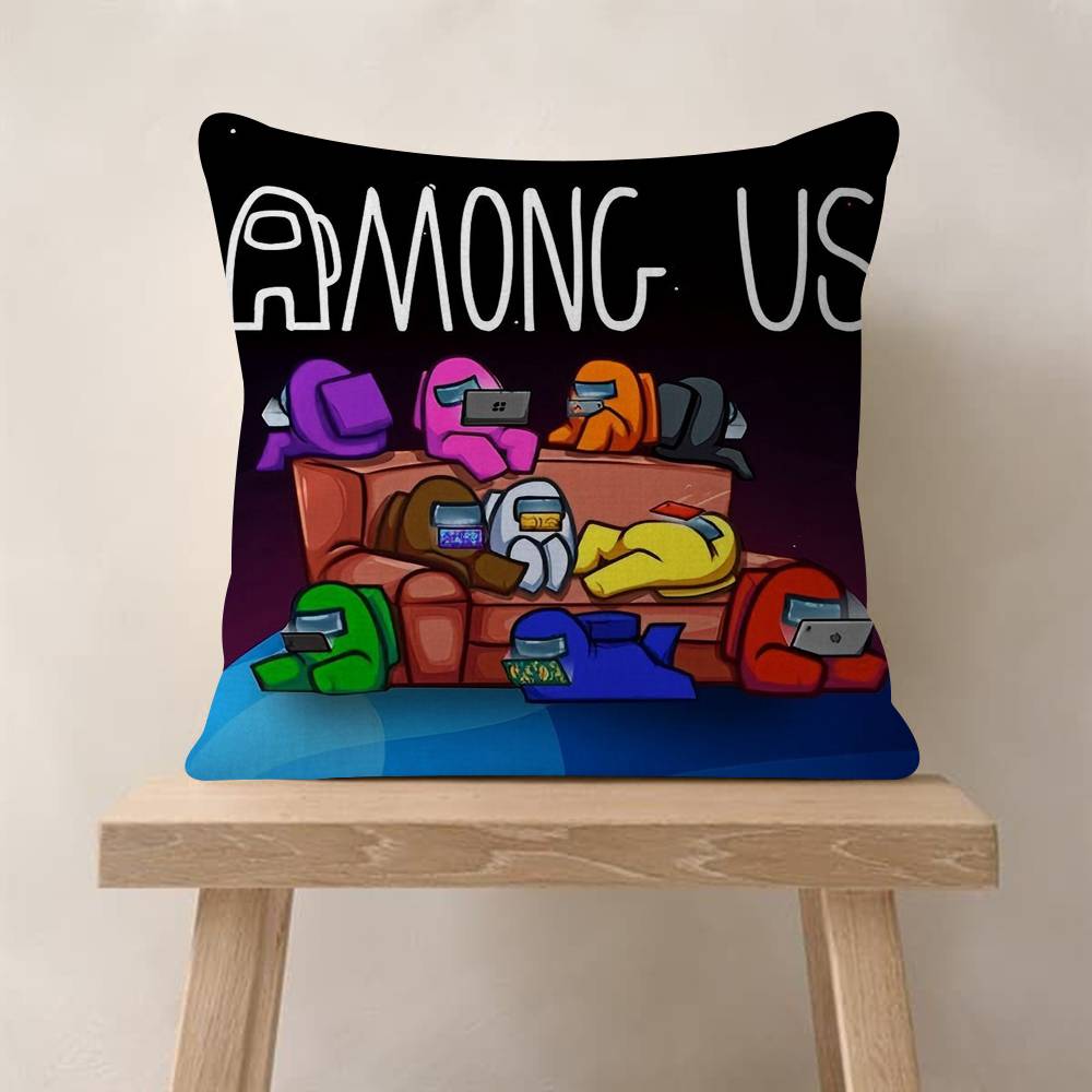 Cool AAmong UUs Game Pillow Covers Cartoon Sofa Decorative Home Doublesided Printing Short Plush Cute Cushion Cover