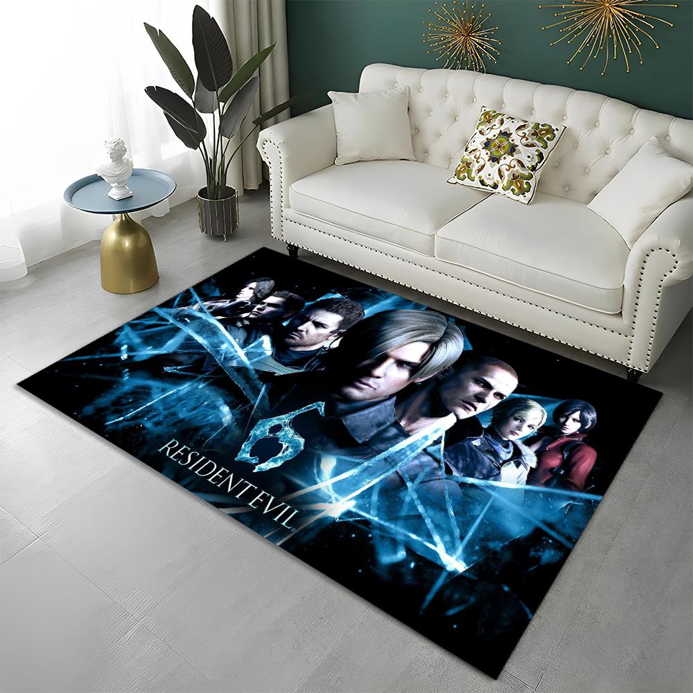 3D R-Resident Evil Gamer Spiele Teppich Teppich für Zuhause Wohnzimmer Schlafzimmer Sofa Fußmatte Dekor, Kinder Spielbereich Teppich Rutschfeste Bodenmatte