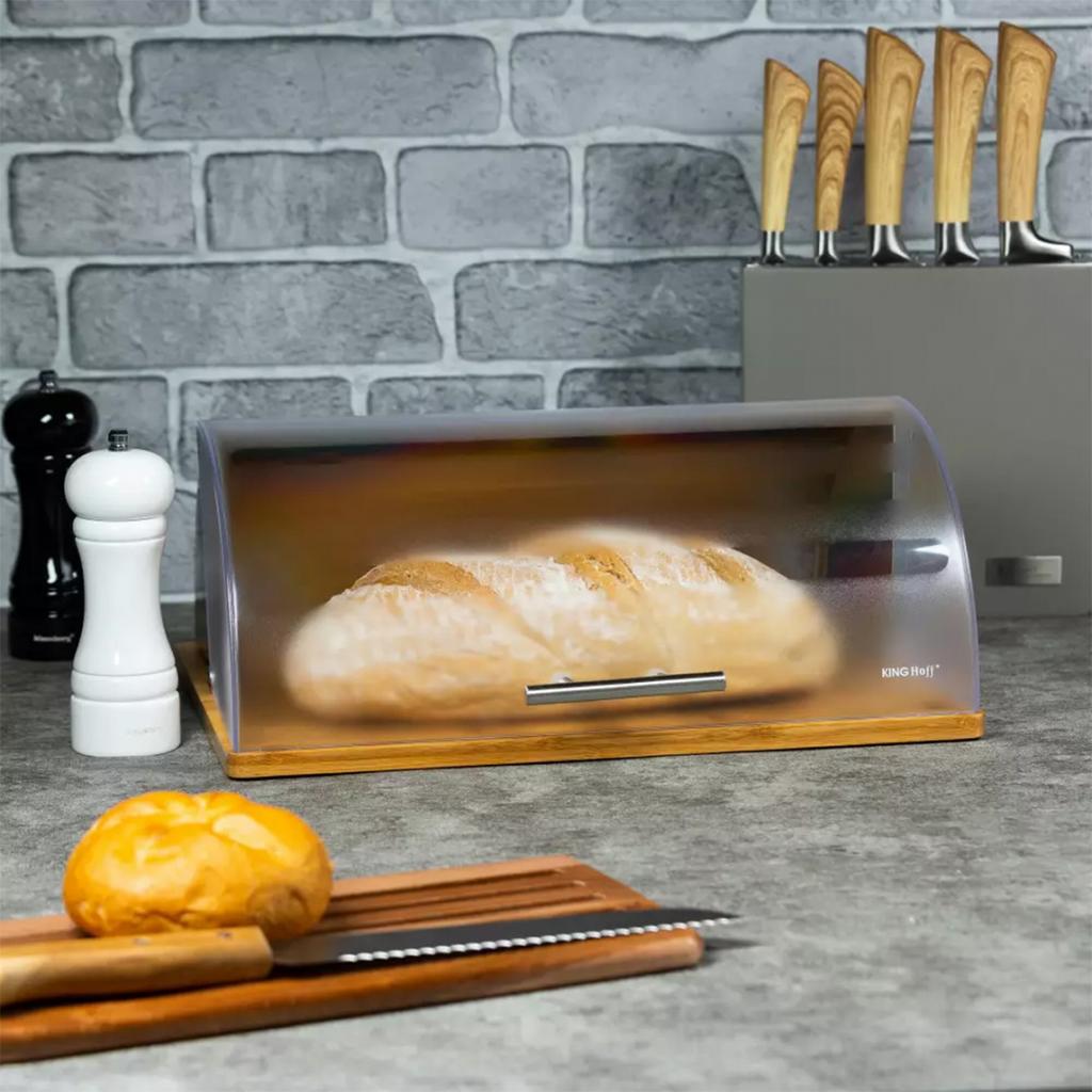 KINGHOFF KH-3210 BAMBOO-ACRYLIC BREAD BOX