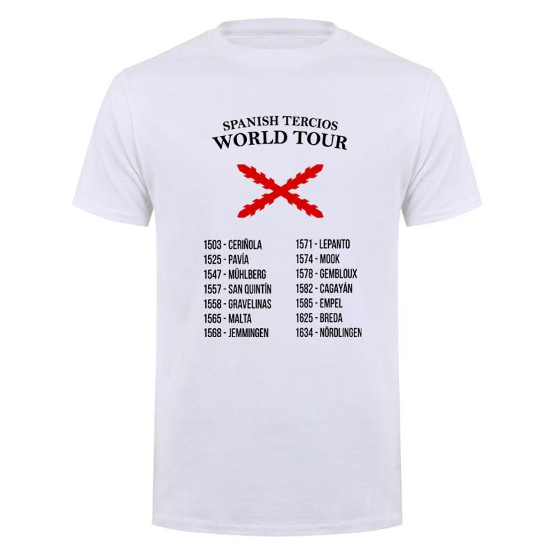 Batallas De Los Tercios Spanish Tercios World Tour T Shirt Cotton Short Sleeve O-Neck T-shirt Casual Unisex Top DY-417