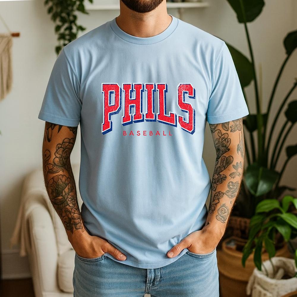 New Summer 100 Cotton Phils Baseball Graphic Oversized Tee Phils Baseball Retro Sporty Style Themed Short Sleeve
