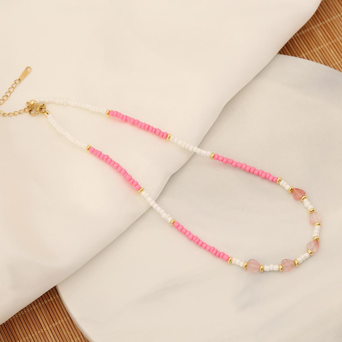 

Ожерелье из рисовых бусин оригинального дизайна, колье из натурального камня, богемное колье, ювелирный подарок