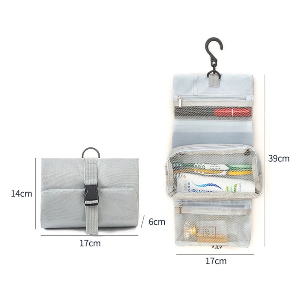 With Hook Foldable Toiletry Bag 3-in-1 Multi-Functional Cosmetic Storage Bag Waterproof Large Capacity Hanging Organizer Bag