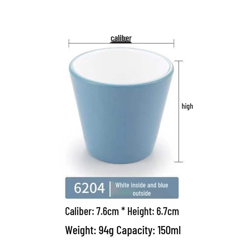 Dual-Color Melamine Tea Cup - Porcelain-Like Plastic Cup for Restaurants, Hot Pots, and Cafeterias