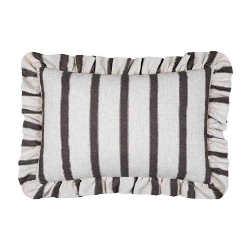 Wylder Connie Ruffles Striped Cushion Cover verde