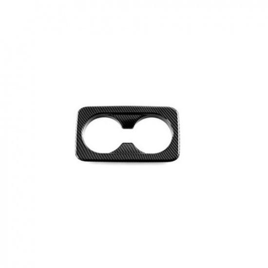 Carbon Fiber Rear Water Cup Holder Frame Cover Trim For KIA Niro 2022 2023 2024