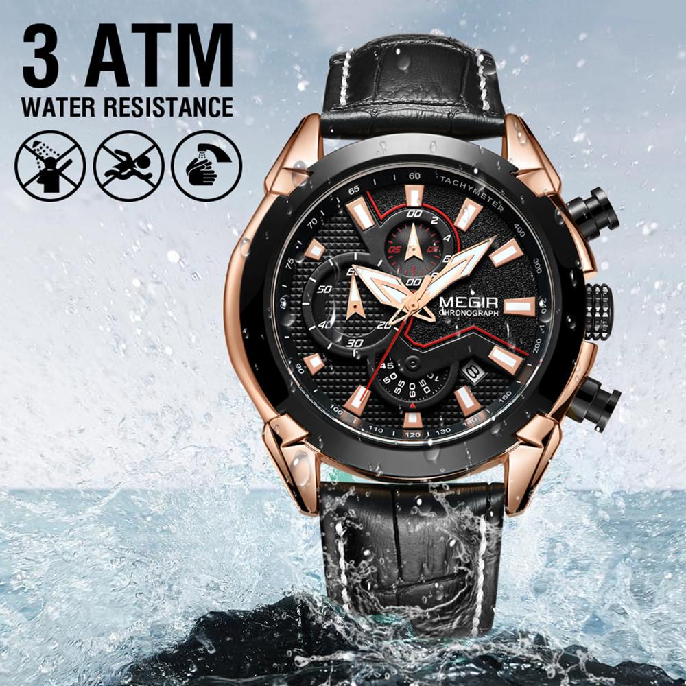 Megir Kreative Quarz Männer Uhr Leder Chronograph Armee Militär Sport Uhren Männer Uhr Stunde Relogio Masculino Reloj Hombre