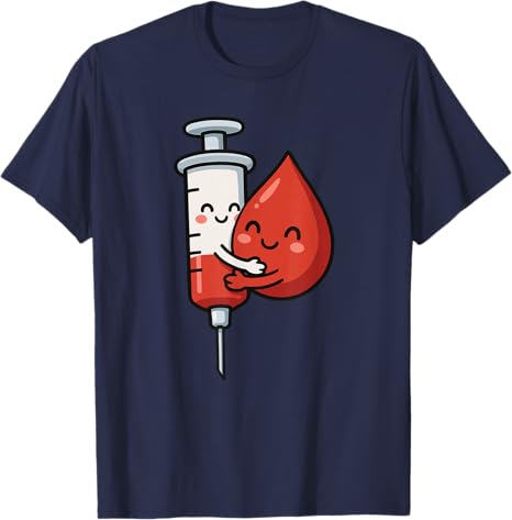 Kawaii Phlebotomist Krankenschwester Humor Blutentnahme Süße Spritze T-Shirt Mädchen Mode Lustig Blutspender Labor Witz Tee Y2k Kunst Pädiatrisch
