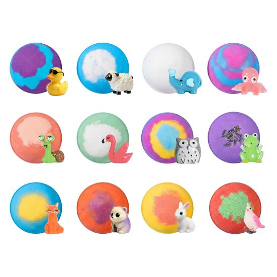 12Pcs Bath Balls Colorful Bubble Bath Bombs with Surprise Character