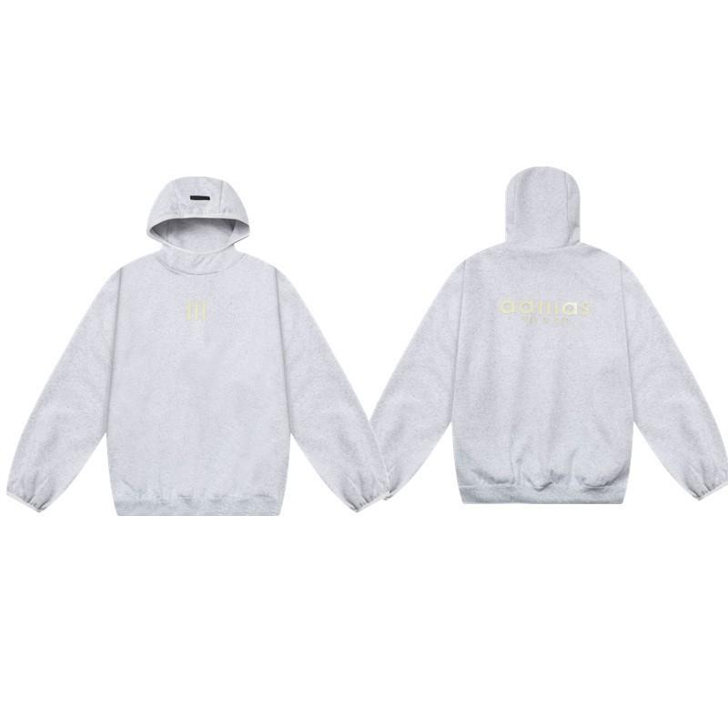 Unisex FOG Icon Double-Line Hoodie Cotton Warm Fleece Lined Crewneck Sweatshirt Winter Streetwear