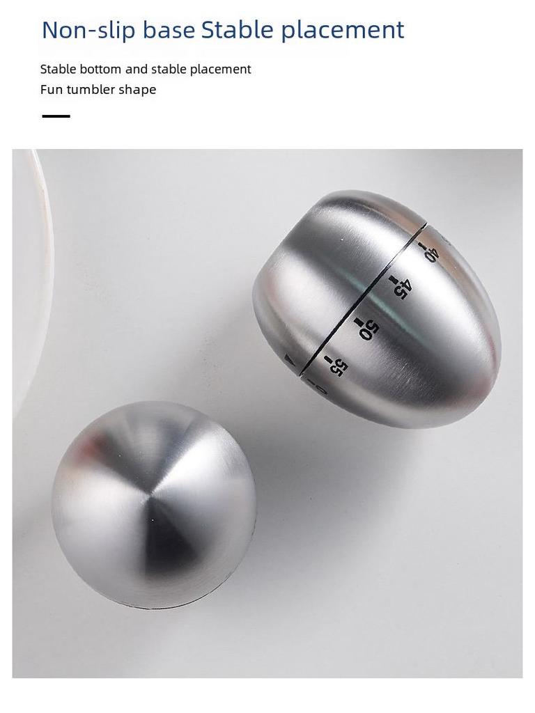 Egg-Shaped Kitchen Timer, 60-Minute Mechanical Timer for Cooking, Baking, and Study Sessions
