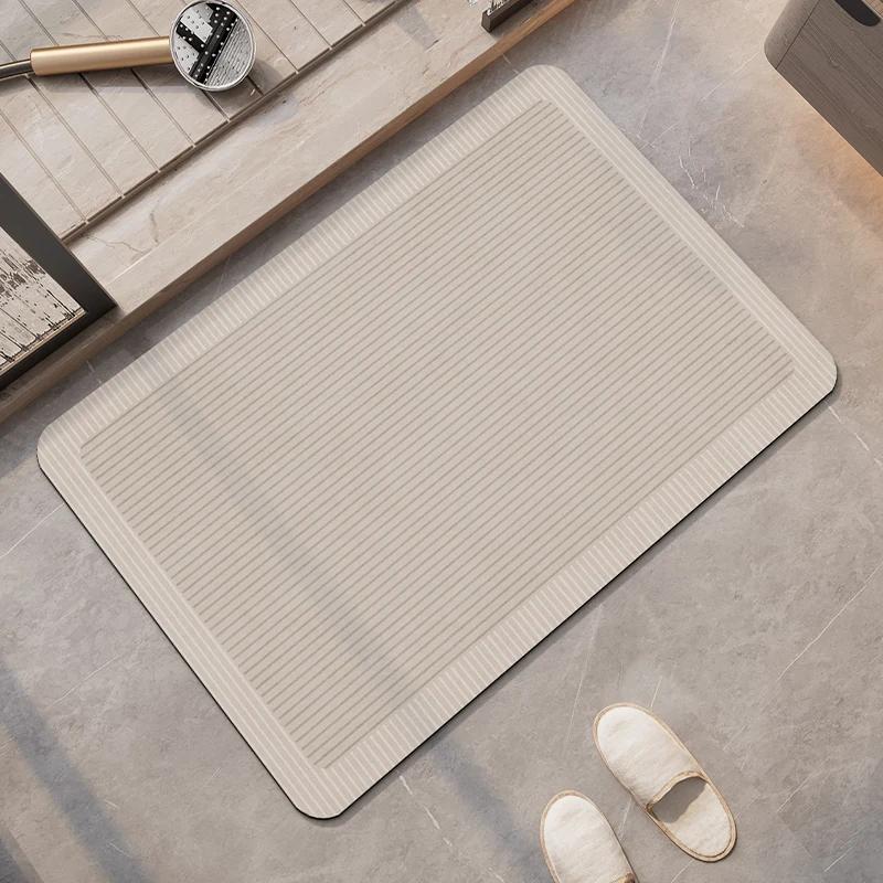 Diatomite Bath Mat Fast Dry Super Absorbent Non-Slip Floor Rug For Bathroom Shower Toilet Entryway Washable Home Decor