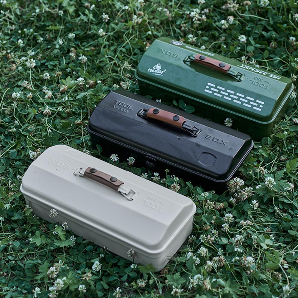 Portable Camping Picnic Hand Box Metal Tools Storage Box Outdoor Tools Storage Box with Handle Sundries Storage Box