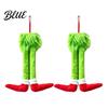 Symmetrical Christmas Home Long Hair Car Leg Green Elf Accents 2Pcs Decoration Plush Hanging Funny