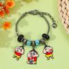 Crayon Shinchan Cartoon Charm Bracelet Zinc Alloy Beaded Jewelry For Kids And Adults