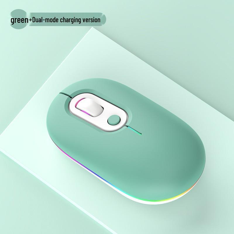 Silent Dual-Mode Luminous Wireless Mouse - Multi-Color Gift for Office & Gaming