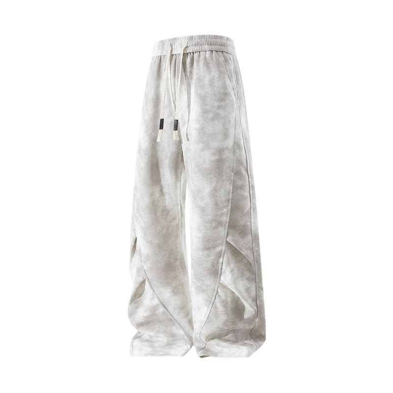 Wassup American-Style Tie-Dye Distressed Pants for Men, New Autumn Trendy Brand, Youth Fashion Versatile High-Street Casual Long Pants