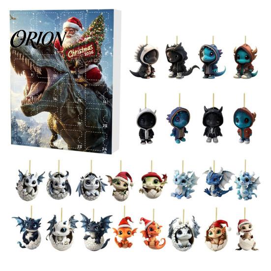 Exquisite Christmas Gift Box Dragon Advent Calendars 2026, 24 Days Countdown Calendar with Acrylic Hanging Ornaments Ornaments, Collectible