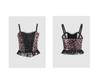 Corsé Mini Camisola Gótico Europeo con Cordones de Leopardo