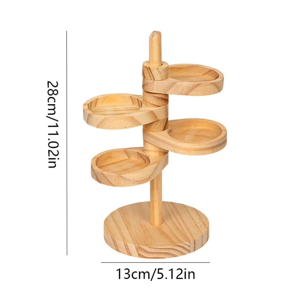 Wooden Jewelry Organizer Rotatable Earring Holder Show Case Key Storage Rack  Entrance Door
