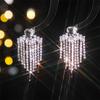 Europe and The United States Senior Sense of Earrings Earrings Jewelry Luxury Super Flash Full of Diamonds Long Tassel Earrings