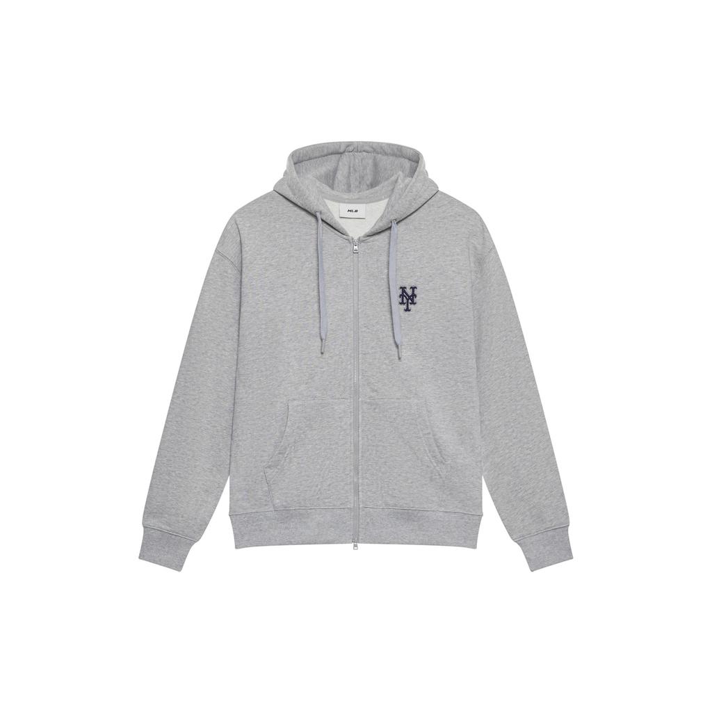 MLB Basic Collection New York Mets 24FW Zip Closure Cardigan Sweatshirt Unisex Heather Gray 3ATRB0144-09MGS