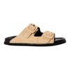 Womens/Ladies Freyah Raffia Double Buckle Flat Slippers