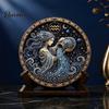 12 Zodiac Signs Faux Pearl Decor Sign Art Kit, DIY Painting Handmade Picture Kit Kits, Round 3D Constellation Wall Craft for Adults, Home Decoration