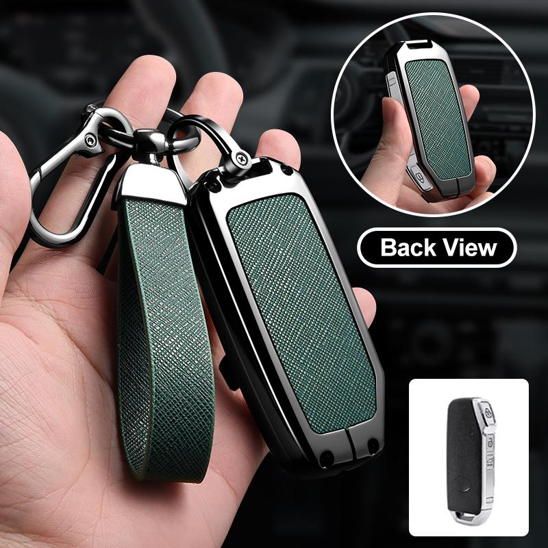 Zinc Alloy Leather Car Key Fob Case Key Case Kia Gt Line Forte Seltos K3 K5 Sportage Ceed Soul Smart Pao Ace Kaiku E Pao Key Fob