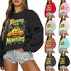 Dame Casual Halloween-trykt Langermet Hals Topp
