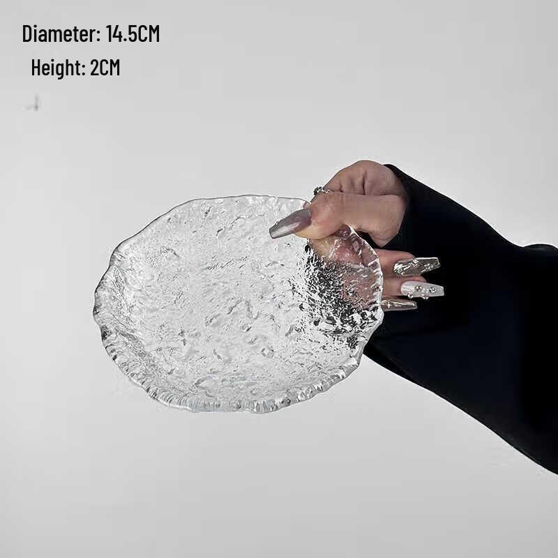 Irregular Glacier Glass Dessert Plates