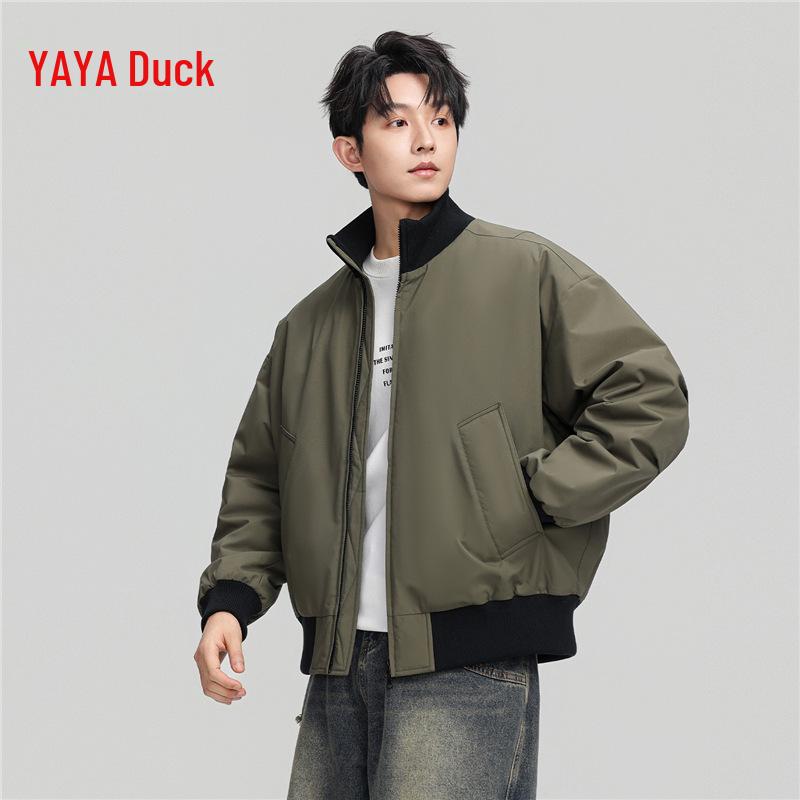 Yaya Men s 2025 Winter Down Jacket: Trendy, Versatile & Warm Fashion with Stand Collar. XL зелёный