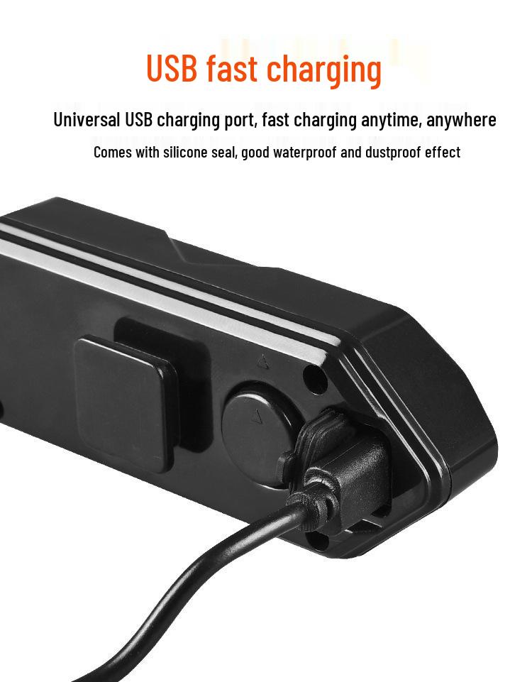 Bicycle LED Taillight with Turn Signal, Horn, Remote Control & USB Charging – Waterproof for Night Riding