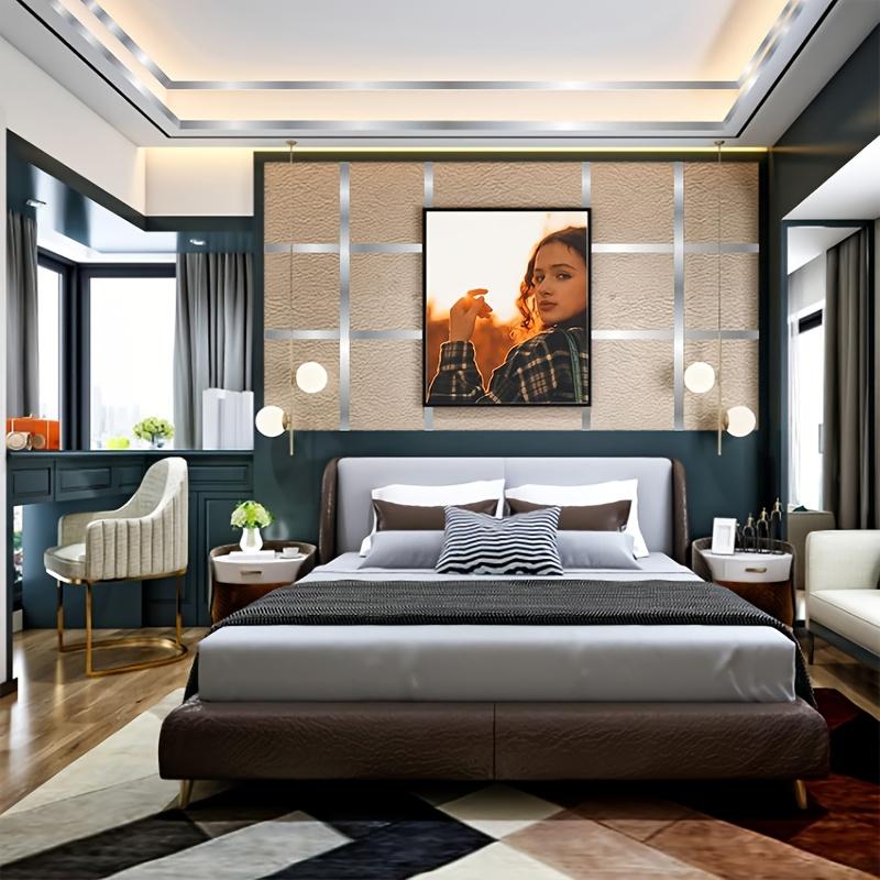 4 Rolls Silvery Metallic Mirror Tape DIY Graphic Art Tape Self-Adhesive Film Decor Tape for Wall Wardrobe Bathroom Decoration Gift Wrapping Crafts