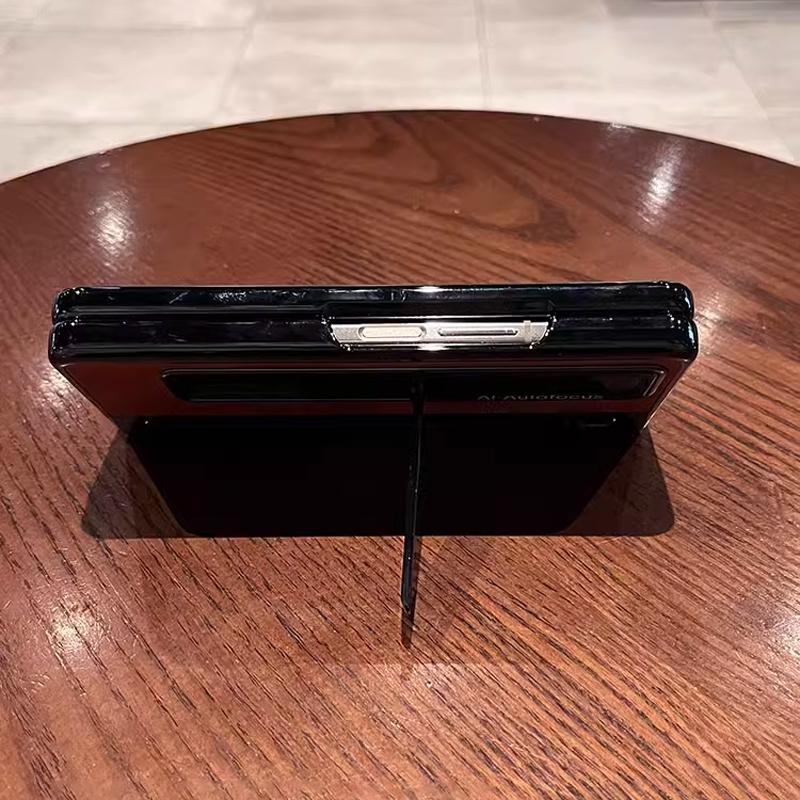 With S Pen Stand Leather Case for Samsung Z Fold 4 Z Fold 5 6 Hinge Case Screen Protective Film Pen Slot Cover