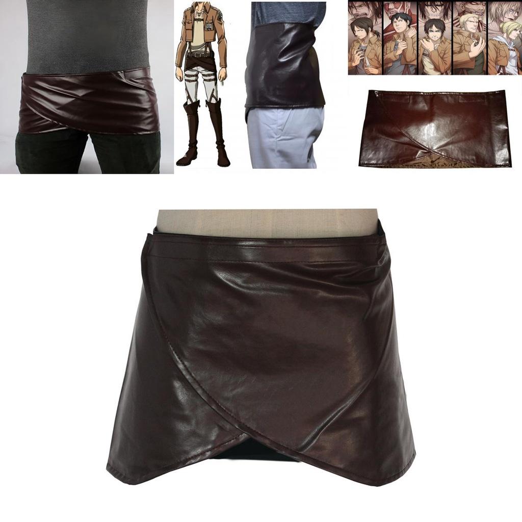 Attack On Titan Cosplay Faux Leather Miniskirt Ackerman Costume Unisex