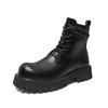 Men's Leather High-Top Martin Boots - Autumn/Winter Thick Sole, Height Increasing, British Style, Large Size