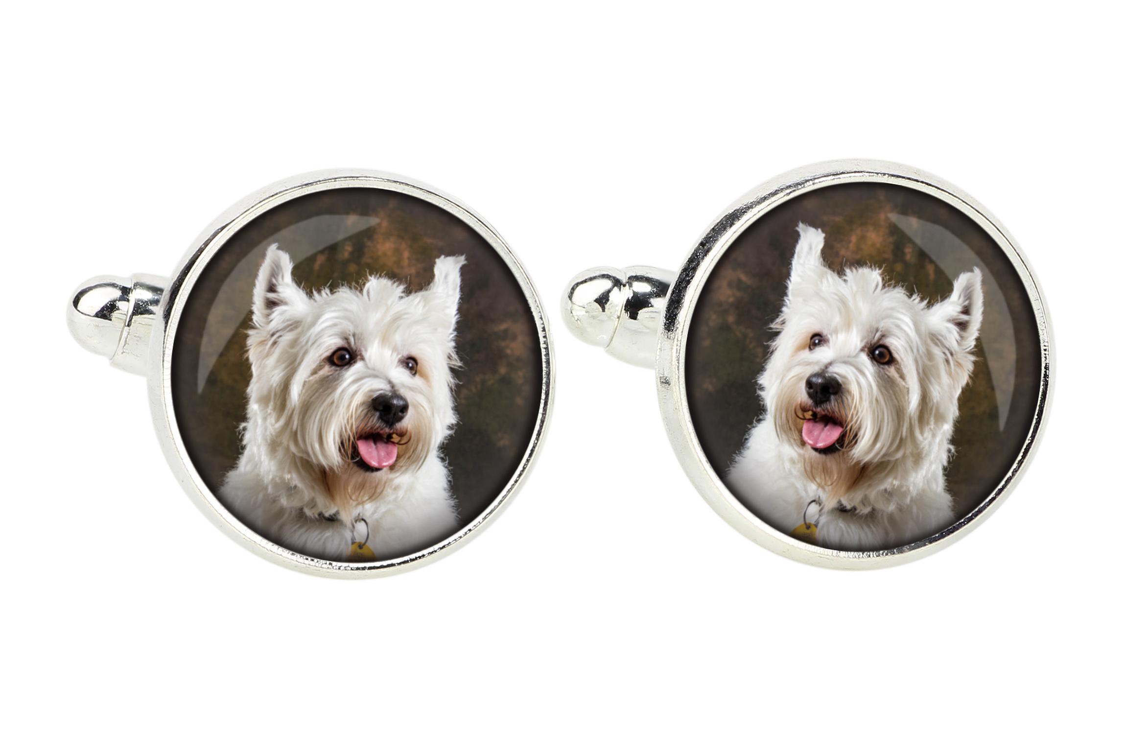 

West Highland White Terrier, Westie, Westy - cufflinks, a shirt accessory, a shirt pendant from the Art-Dog brand срібний