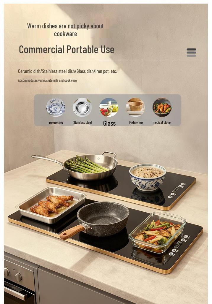 Smart Hotel Multifunctional Warming Plate: Constant Temperature Dining Table Heating Pad for Food and Beverage.