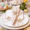 6 Piece Zinc Zinc Alloy Bunny Ear Napkin Holder 3 D Ear Napkin Buckle Creative Decorative Napkin Ring  Banquet
