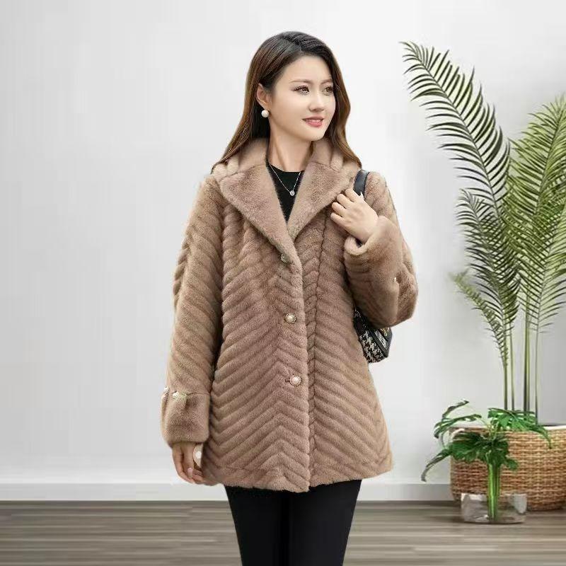 

Модное знаменитое пальто средней длины и длинное жаккардовое новое женское благородное однотонное свободное шерстяное пальто L (140-80 kg) темные хаки